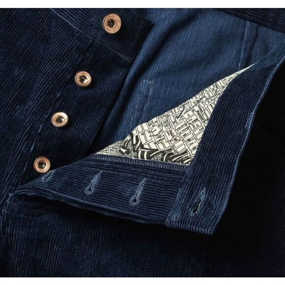 Taylor Stitch The Camp Pant men’s 28 in indigo cord blue corduroy button fly NEW - Picture 5 of 14